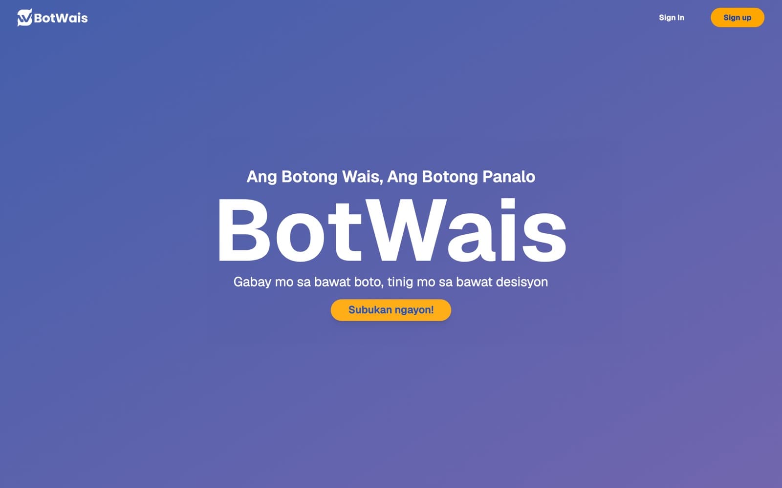 BotWais — Voter guidance for Philippine elections