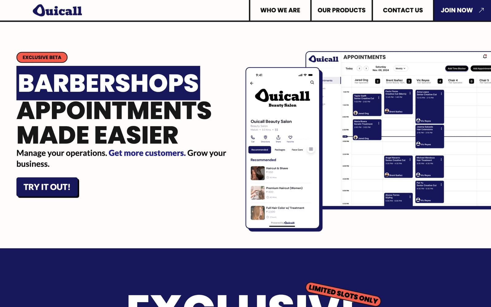 Ouicall — Multi-tenant booking, one domain per tenant