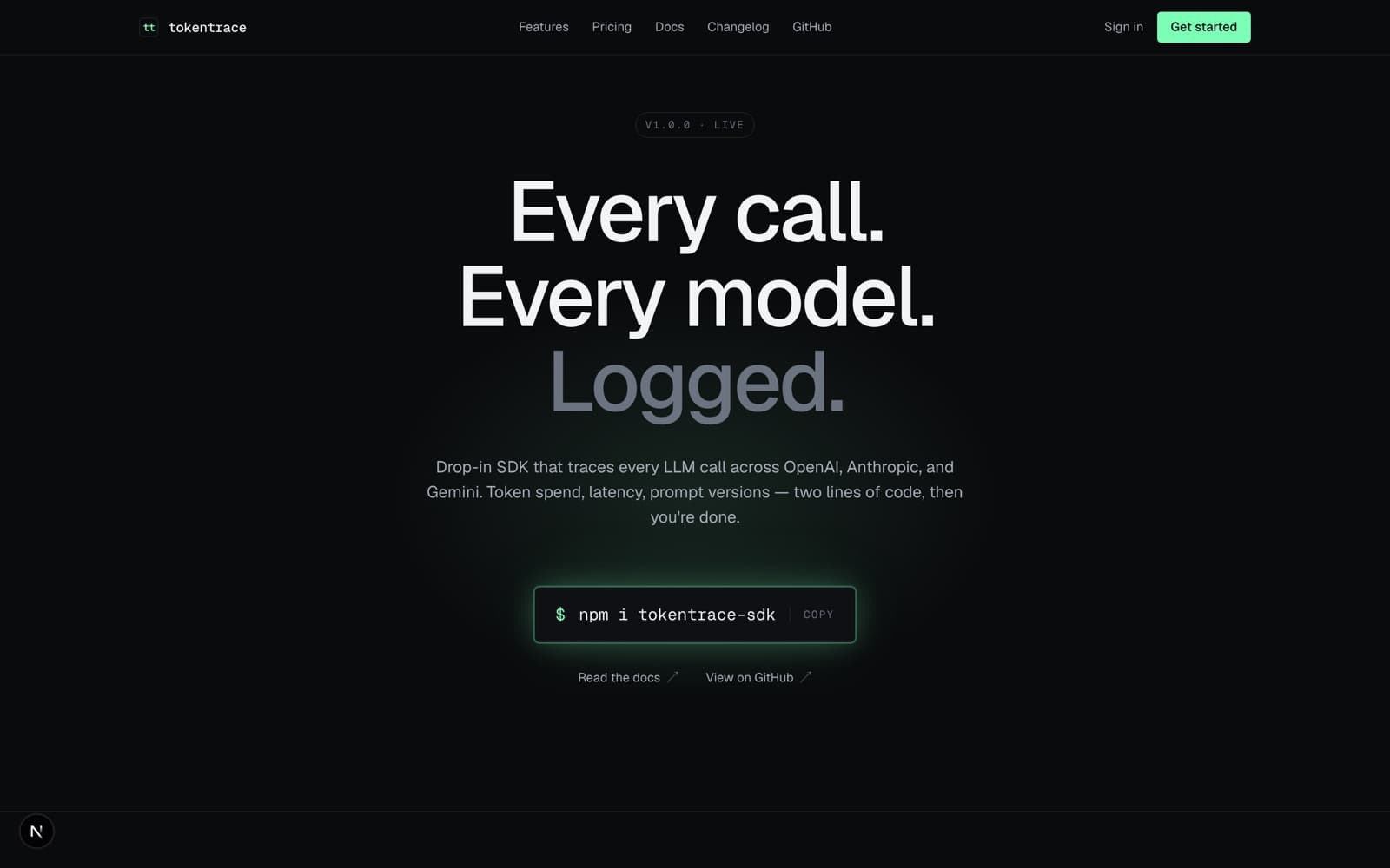 tokentrace — LLM observability, built in eight days